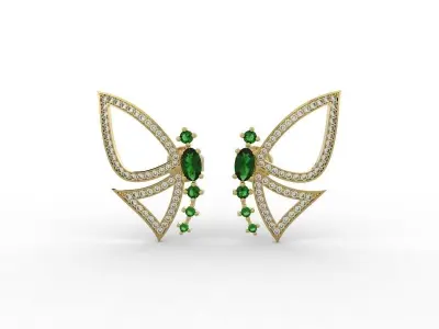 Ear Cuff style butterfly earring 3D print model