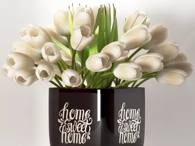 white tulip 9 3D model