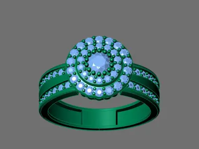 Womens Rings With Stone Ring Ready STL 3DM Models Rings women 3D print model