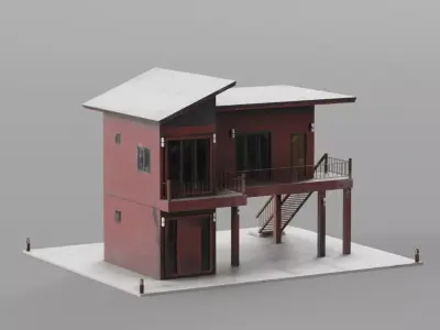 Modern Elevated House 3D model