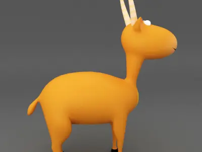 Stag deer rigged toon 3d model  Low-poly 3D model