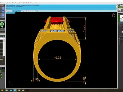 Luxury Oval Ruby Signet Men Ring 3D Model  3819 3D print model