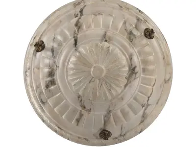 1910 White Alabaster Chandelier 3D model
