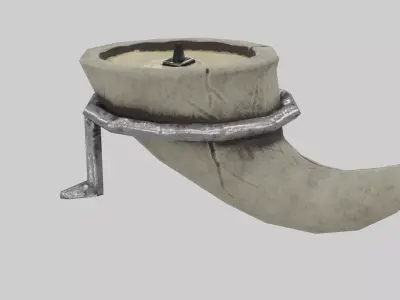 Candle in Horn Low-poly 3D model