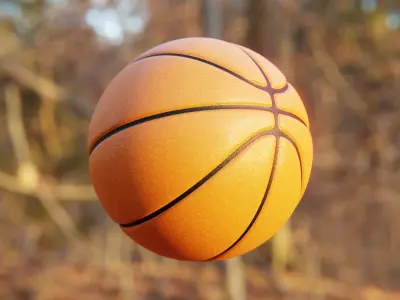 Procedural Realistic Basketball - Game and Print Ready 3D model