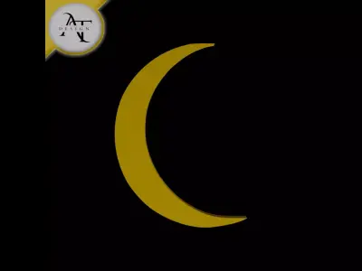 Simple Moon Symbol - 2D Art Free 3D print model get