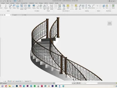 Classic Railing Revit Family 3D model