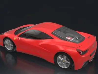 Porsche sports car Low-poly 3D model