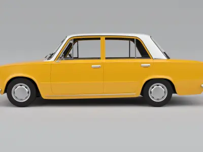 Fiat 124 1974 Low-poly 3D model