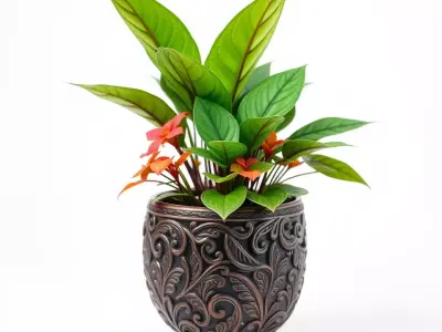 Ornate Plant Pot model pack Low-poly 3D model