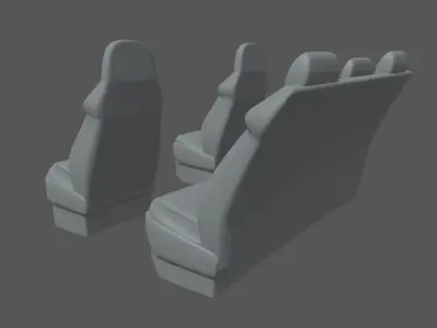 Car Seat 06 Low-poly 3D model