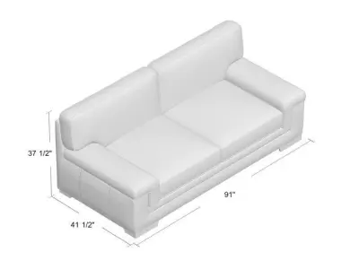 Keara Leather Sofa 3D model