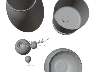 Decorative vases set HG2 3D model