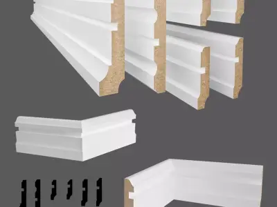 baseboards  18 pieces 3D model