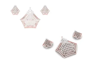 Rose Gold Diamond Pendant 3D Print Model 3D print model 12