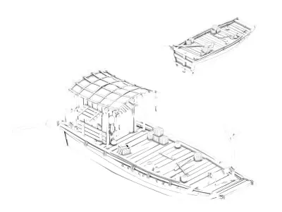 Game Pier - Wooden Boat 3D model