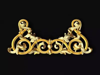 Central decor ornament for furniture 3D model 375
