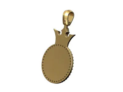 Diamond simple crown PP logo pendant 3D print model
