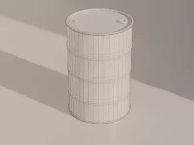 Metal Oil Barrel Low-poly 3D model