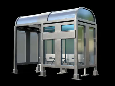 Game Ready Bus Stop 1 Low-poly 3D model