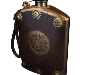 Steampunk Gear Flask 3D model