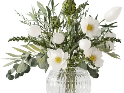 Light yellow bouquet 3D model