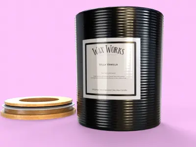 Wax Candle Low-poly 3D model