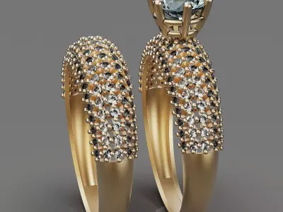 Lux ring silver gold sterling printable jewelry 3D model 3D print model 6