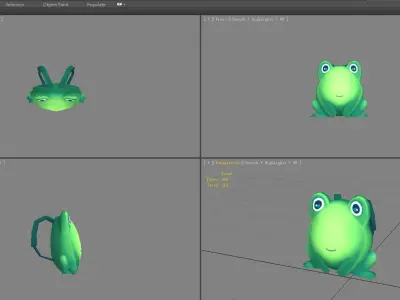 Cartoon children school bag - frog backpack Low-poly 3D model