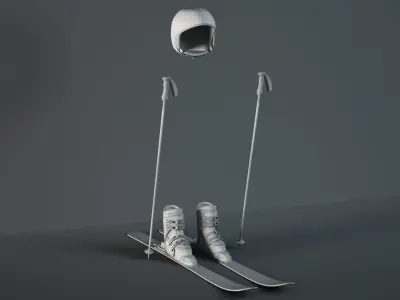 ski sports equipment 3D model