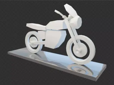 motorcycle prototype 3D model in Blender Low-poly 3D model 3D model