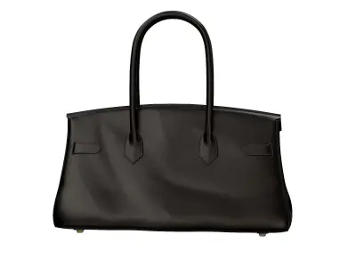 Hermes Birkin Bag 42 Black Low-poly 3D model