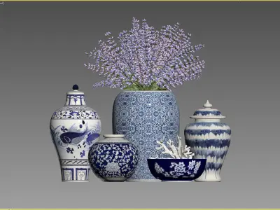 Vases Set 01 3D model