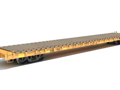 Flat Railroad Car 3D model