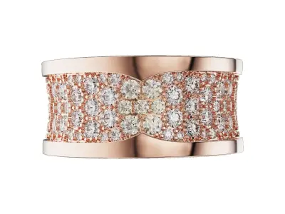 Bzero1 diamond   pave ring 3D print model