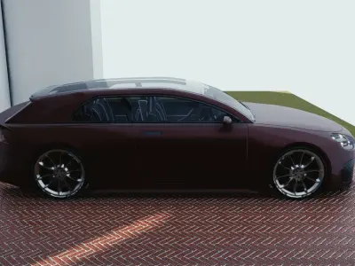 BLENDER EEVEE Brandless Small 2 door hatchback Low-poly 3D model