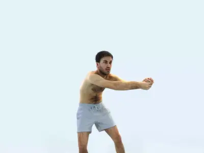 Flow 15C Beach Receiving Sports Man Low-poly 3D model