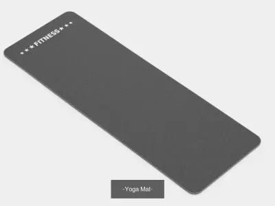 4 Yoga and Fitness Mats - Realistic Exercise Mattress Set 3D Model Pack