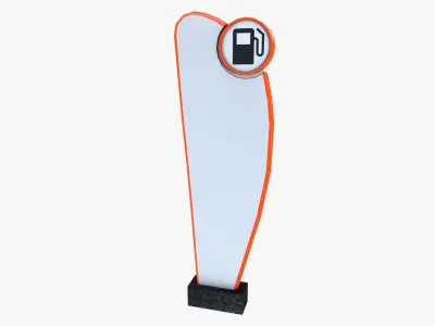 petrol pump sign board Low-poly 3D model