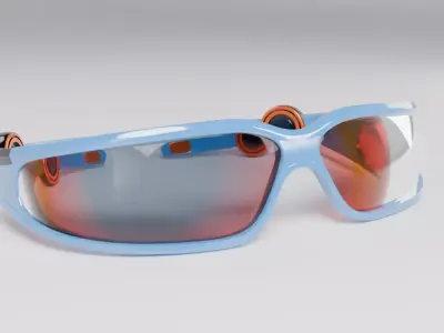 Futuristic Sport Sunglasses 3D Model Low-poly 3D model