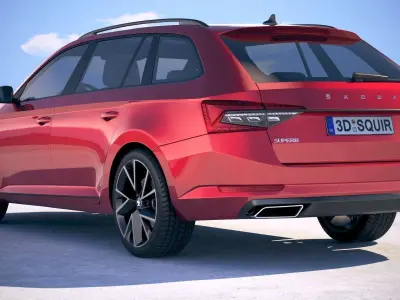 Skoda Superb Combi 2020 3D model