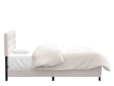 Fairfield Twin Upholstered Panel Bed Beige 305952T 3D model