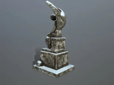 statue 3 of angel Low-poly 3D model