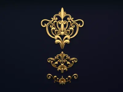 Classic decor ornament v-3D model 23 3D model