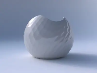 Bowl Spheric wavy with uniform polygons 3D print model