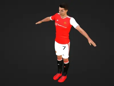 Cristiano Ronaldo - Manchester United Low-poly 3D model