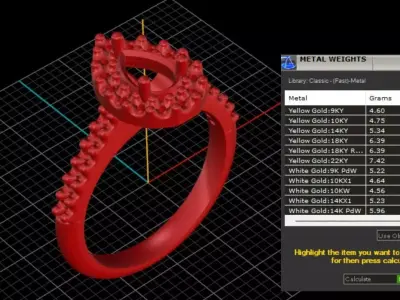 ring woman 3D print model 10