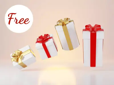 Gift Boxes Set 3D model For Free Free 3D model