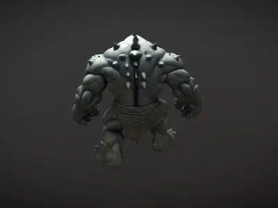 Ogre Giant Warrior Monster Game Ready Low-poly 3D model