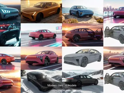 Modern cars 3D Model Pack